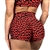 Red Black Cheetah Print Scrunch Butt Shorts Cheeky Yoga Gym Fitness
