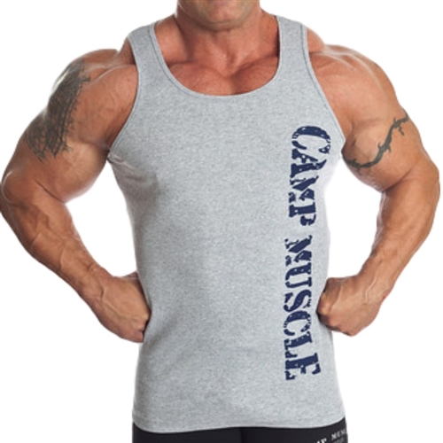 Mens 2x1 Cotton Ribbed Gym Tank