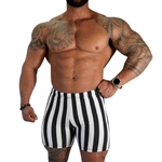 1-inch Retro Stripe Bodybuilding Spandex Shorts