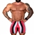 Retro Stripe Bodybuilding Gym Shorts - Black/Lilac/Mint