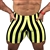 Black Neon Yellow Stripe Vintage Spandex Shorts Bodybuilding Gym Training