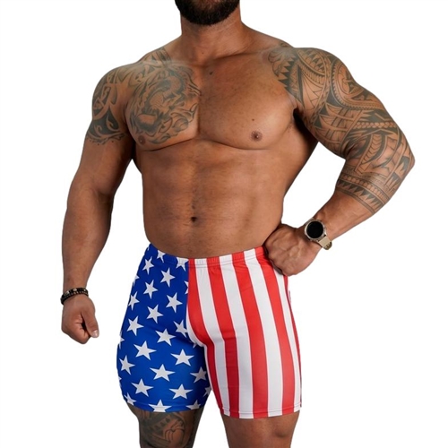 USA Bodybuilding Spandex Shorts - Stars and Stripes
