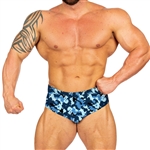 Classic Style Swim Briefs - Blue Camo