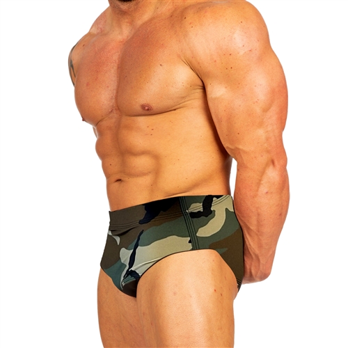 Classic Style Swim Briefs - Green Camo