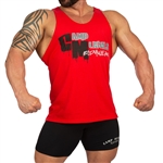 Mens Cotton Hybrid Stringer Tank - Red