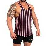 Mens Double Brushed Poly Tank - Neon Stripe