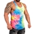Double Brushed Poly Tie Dye Tank - Pink/Yellow/Blue