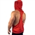 Mens Racerback Sleeveless Drawstring Hoodie - Red