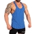 Mens Double Brushed Poly Striped Tank - Royal Blue