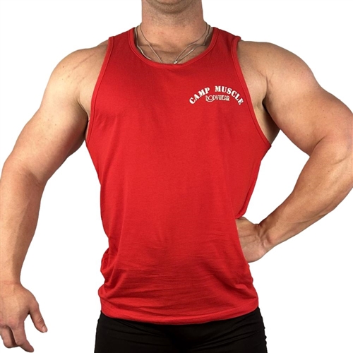Red Full Cut StandardTank Bodybuilding Muscle 100% Cotton
