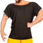 Wide-Neck Bodybuilding Muscle Tapered Top Tee