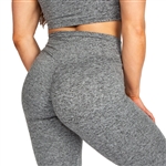 Charcoal Grey Heather Scrunch Butt Leggings Yoga Gym Fitness Leggings