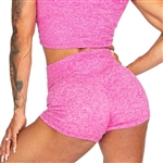 Heather Fuchsia Pink Scrunch Butt Shorts Yoga Gym Fitness
