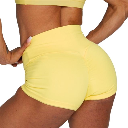 Yellow Supplex Scrunch Butt Shorts Yoga Gym Fitness