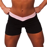 Pink Crossover V-Waist Cross Front Yoga Gym Fitness Shorts