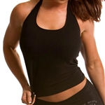 Black Long Halter Sports Bra Yoga Gym Fitness