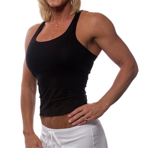 Womens Extreme Cotton Lycra Razor Tank Top - Black