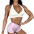 Womens Supplex Halter Sports Bra Nylon Spandex - White